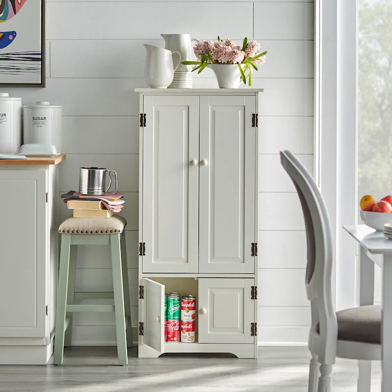 Tall Freestanding Storage Cabinet with Adjustable Shelves & Doors