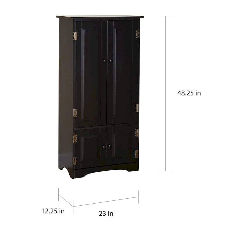 Tall Freestanding Storage Cabinet with Adjustable Shelves & Doors