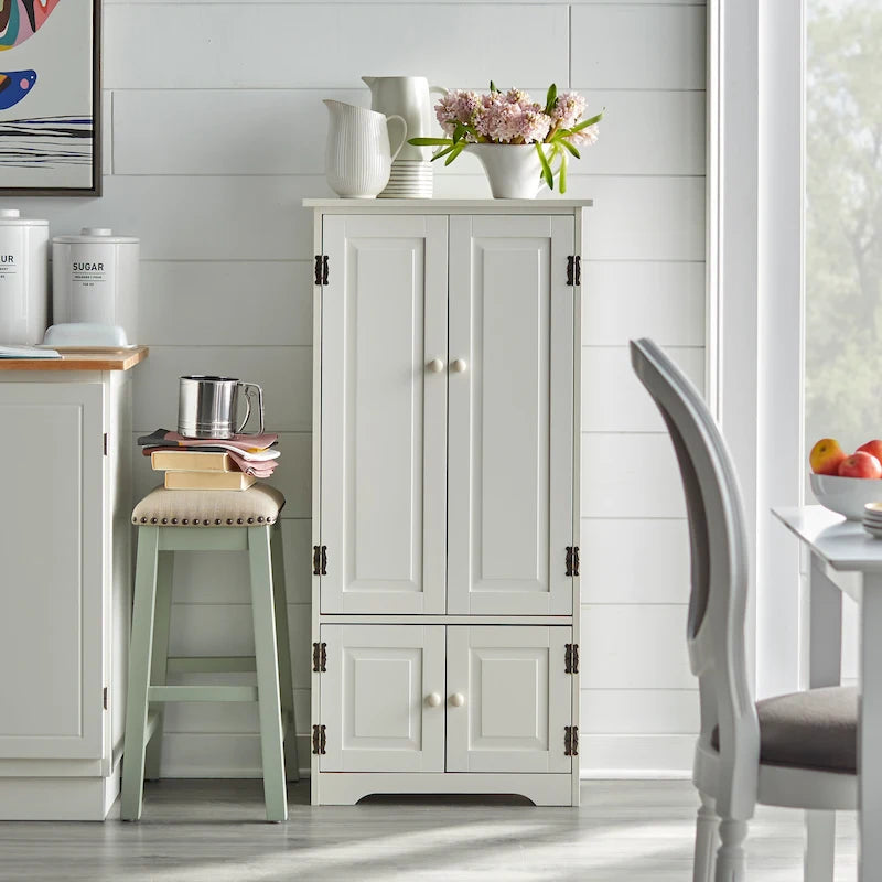 Tall Freestanding Storage Cabinet with Adjustable Shelves & Doors