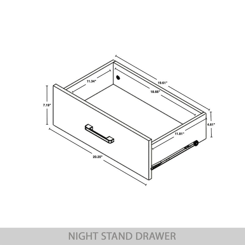 Contemporary Rustic 2-Drawer Wooden Nightstand with Tapered Legs