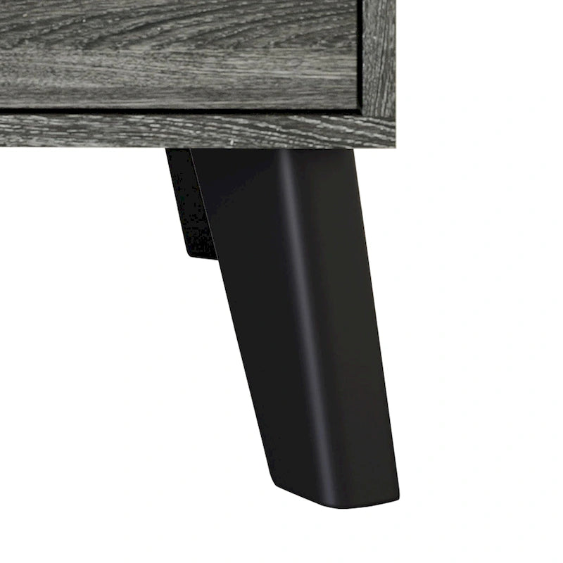 Contemporary Rustic 2-Drawer Wooden Nightstand with Tapered Legs