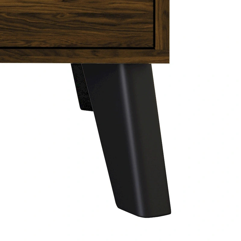 Contemporary Rustic 2-Drawer Wooden Nightstand with Tapered Legs