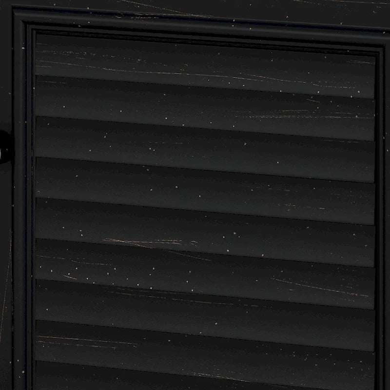 Farmhouse Small Storage Cabinet with Louvered Doors & 3 Shelves