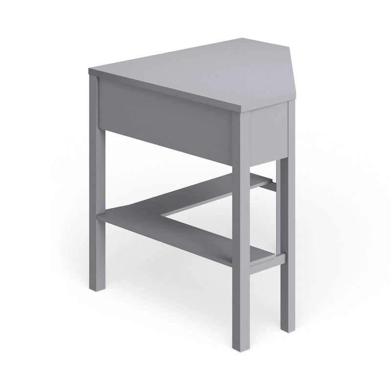 Vintage-Style Corner Desk with Drawer & Open Shelf