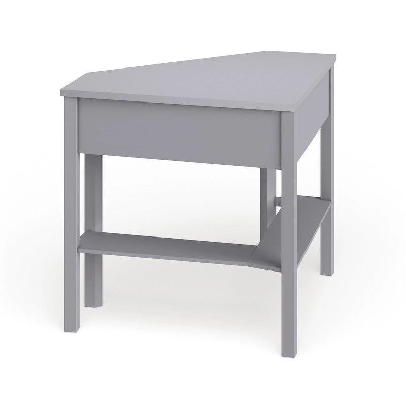 Vintage-Style Corner Desk with Drawer & Open Shelf