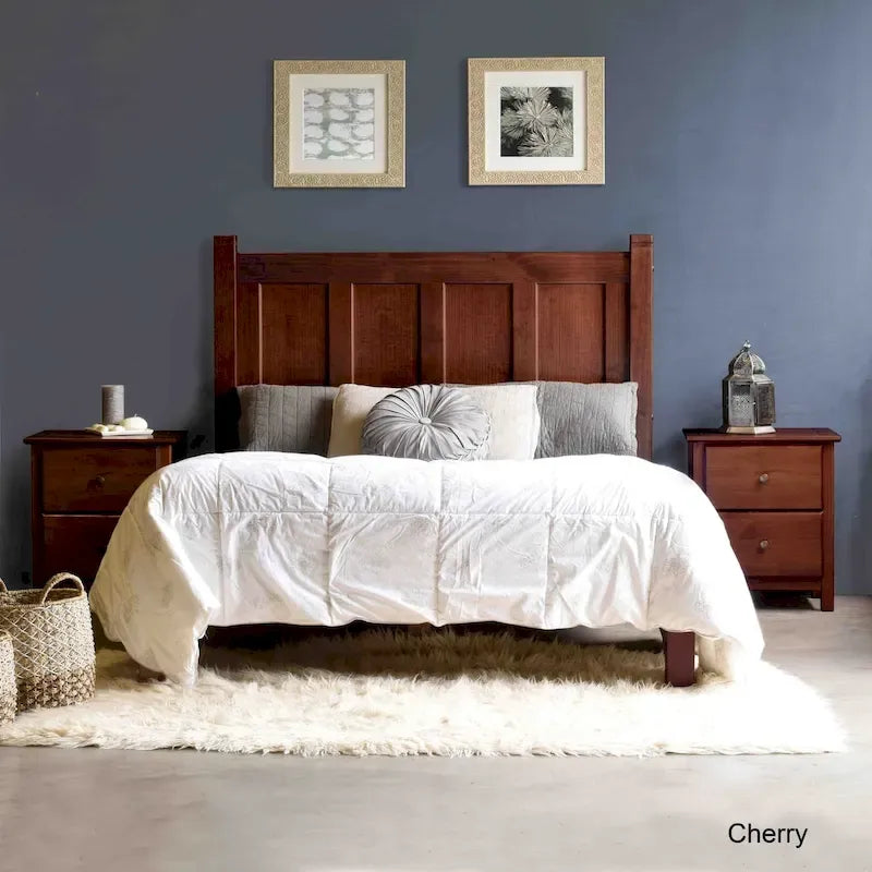 Solid Pine Wood Panel Platform Bed Frame
