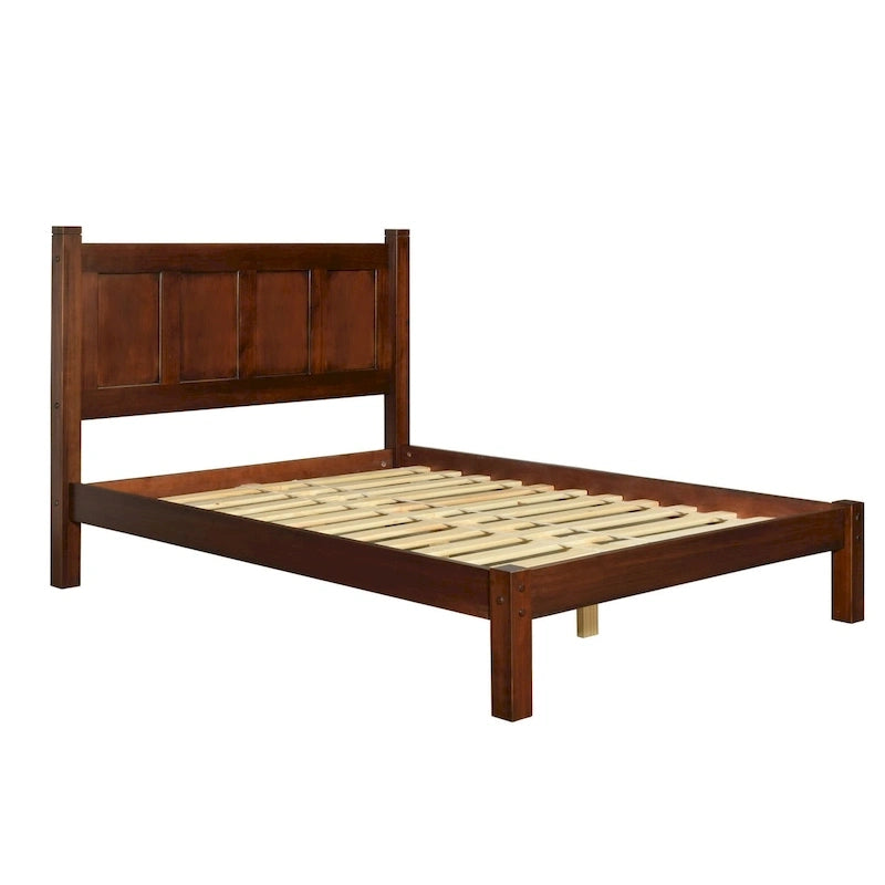 Solid Pine Wood Panel Platform Bed Frame