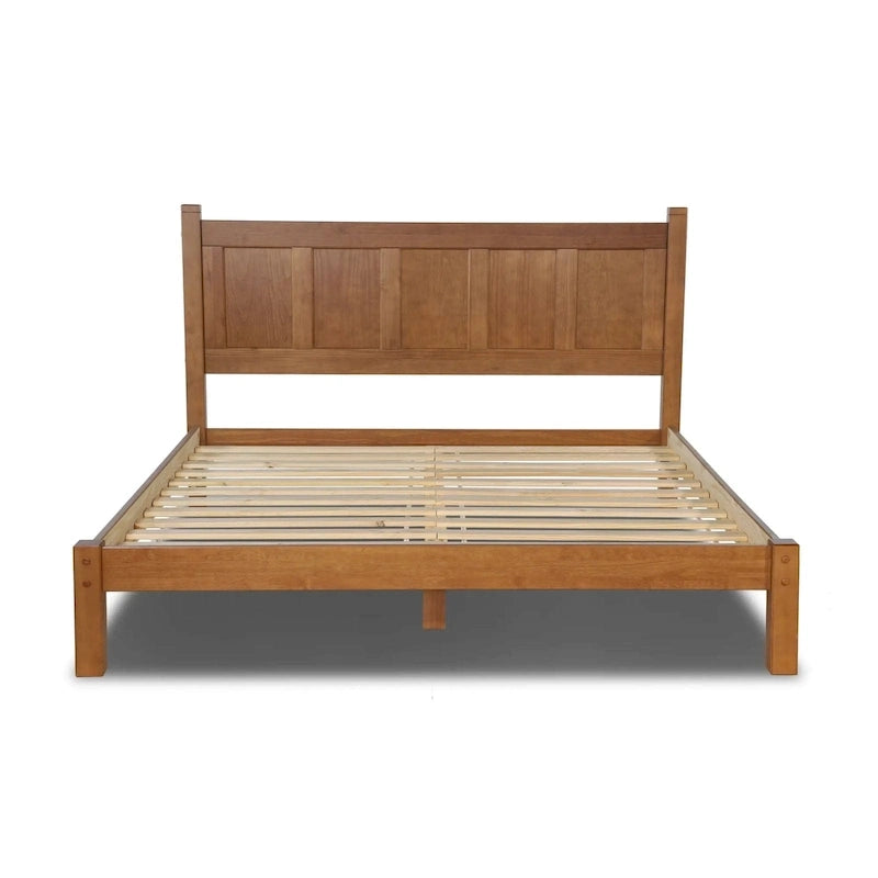 Solid Pine Wood Panel Platform Bed Frame