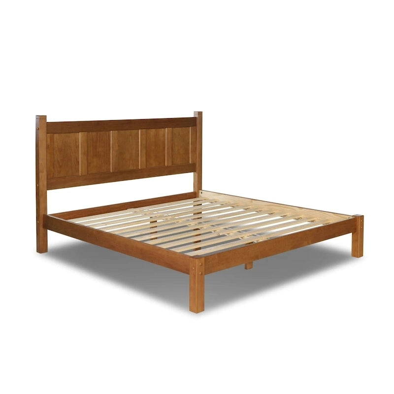 Solid Pine Wood Panel Platform Bed Frame