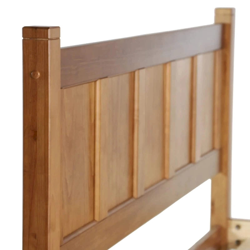 Solid Pine Wood Panel Platform Bed Frame
