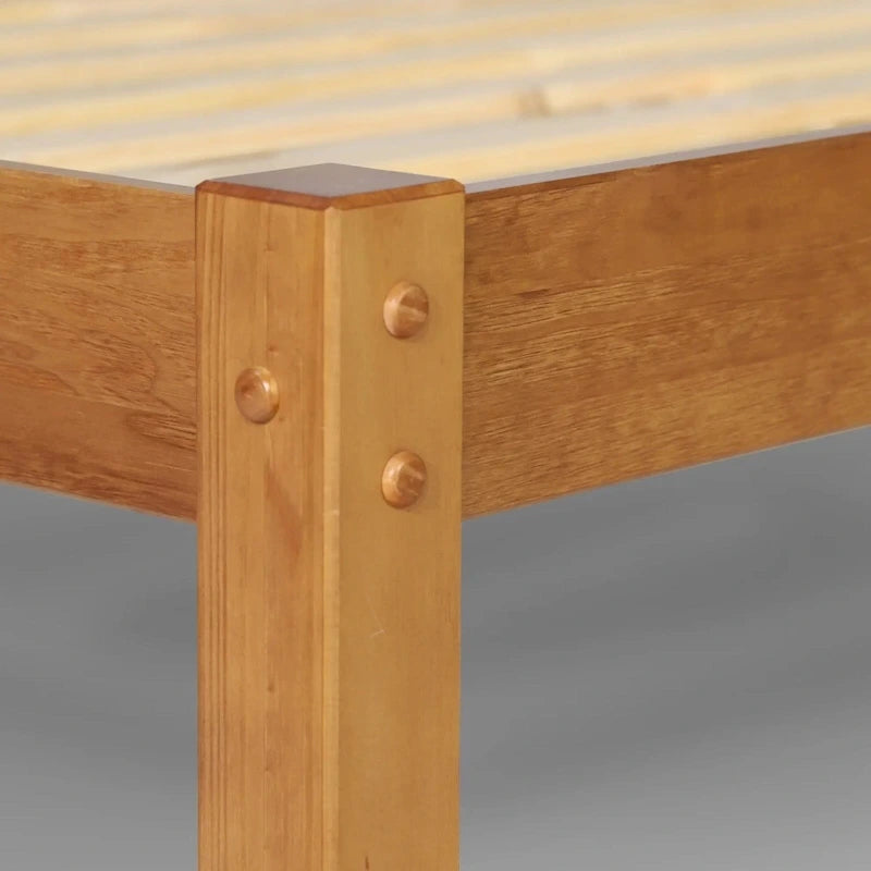 Solid Pine Wood Panel Platform Bed Frame