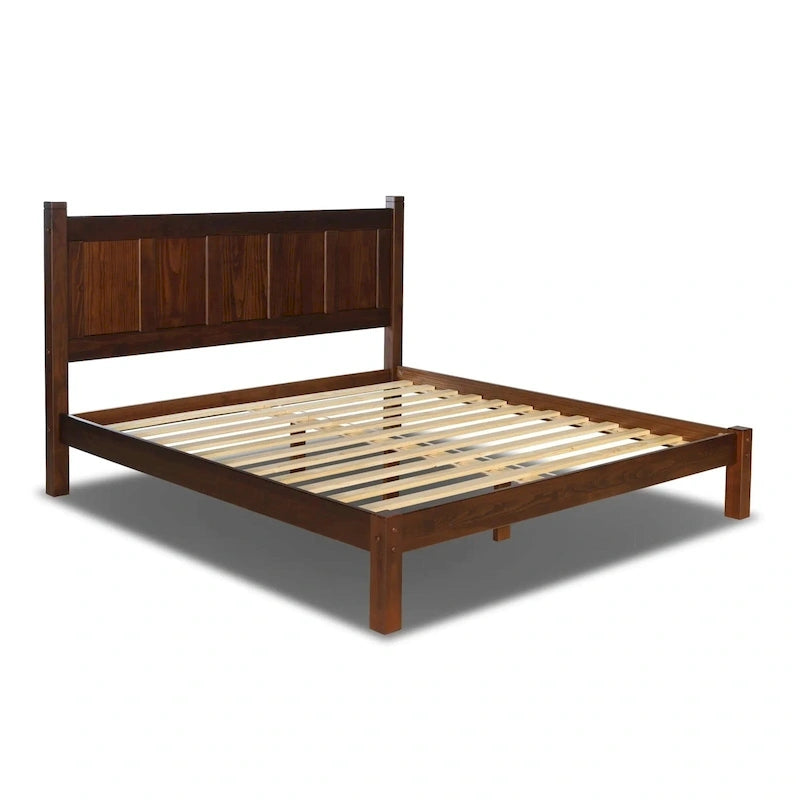 Solid Pine Wood Panel Platform Bed Frame