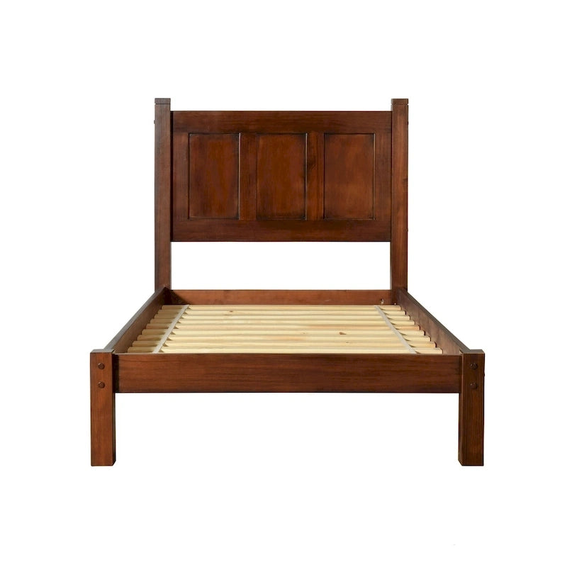 Solid Pine Wood Panel Platform Bed Frame