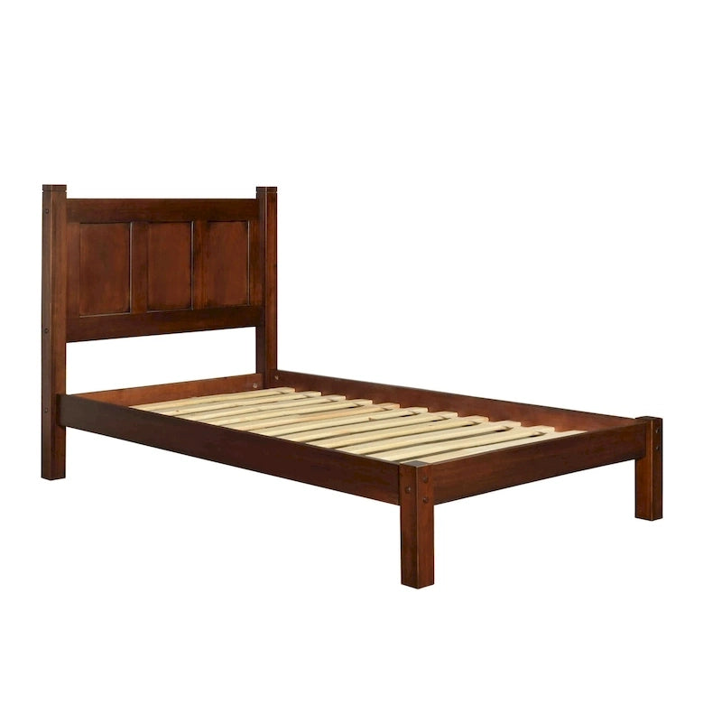 Solid Pine Wood Panel Platform Bed Frame