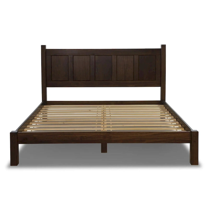 Solid Pine Wood Panel Platform Bed Frame