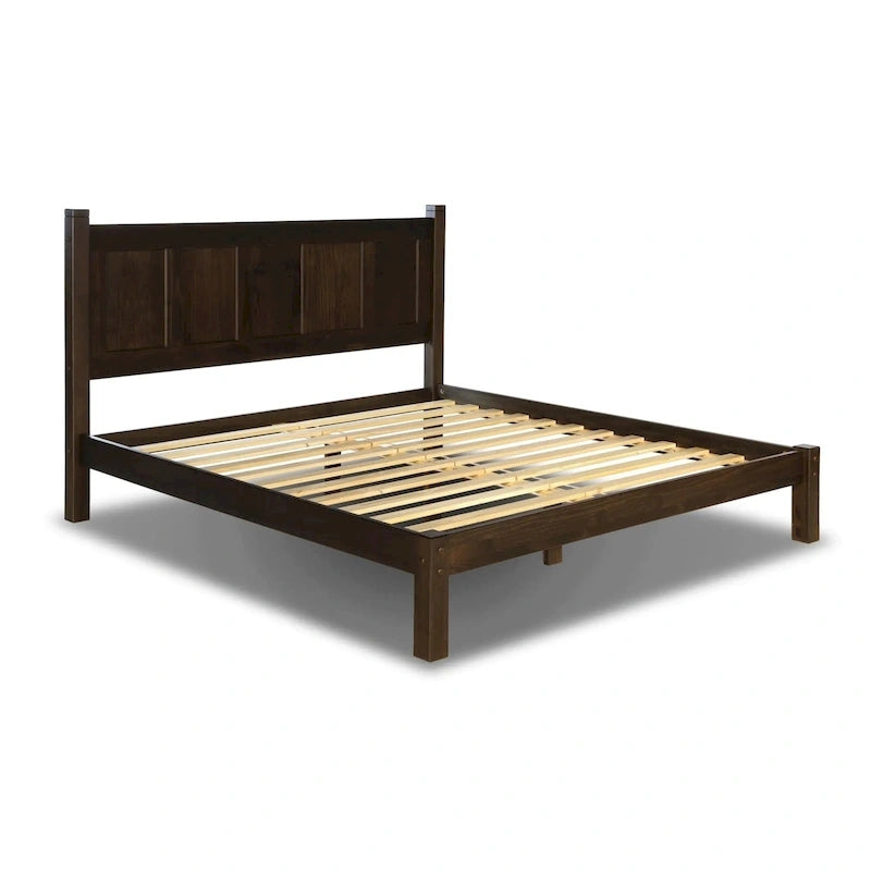 Solid Pine Wood Panel Platform Bed Frame