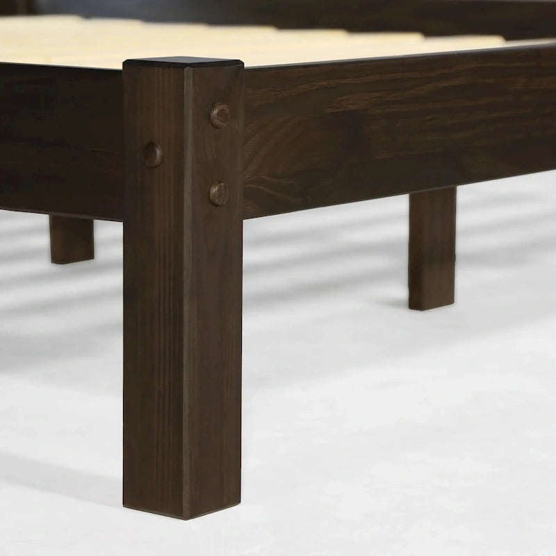 Solid Pine Wood Panel Platform Bed Frame