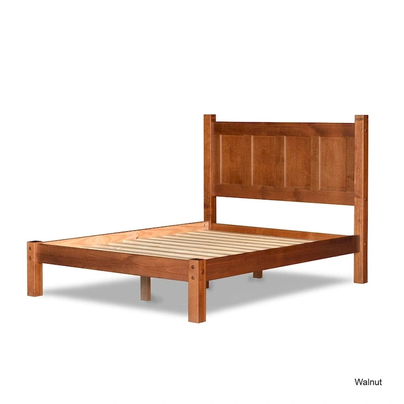 Solid Pine Wood Panel Platform Bed Frame