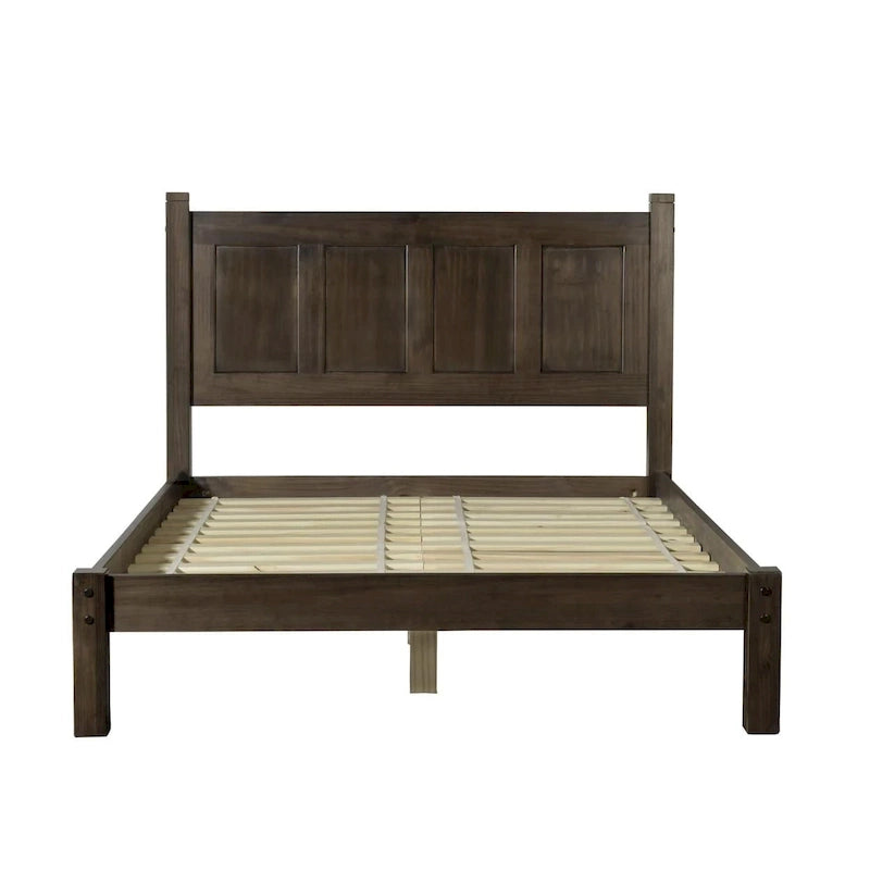 Solid Pine Wood Panel Platform Bed Frame