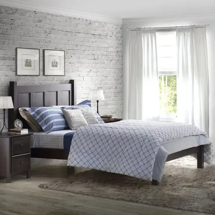 Solid Pine Wood Panel Platform Bed Frame