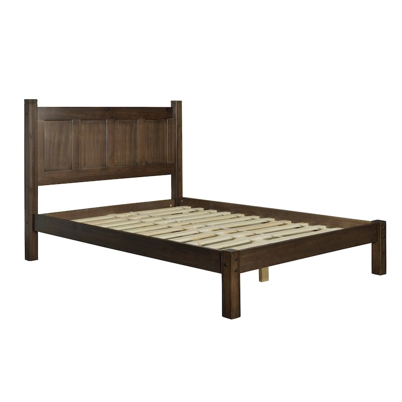 Solid Pine Wood Panel Platform Bed Frame