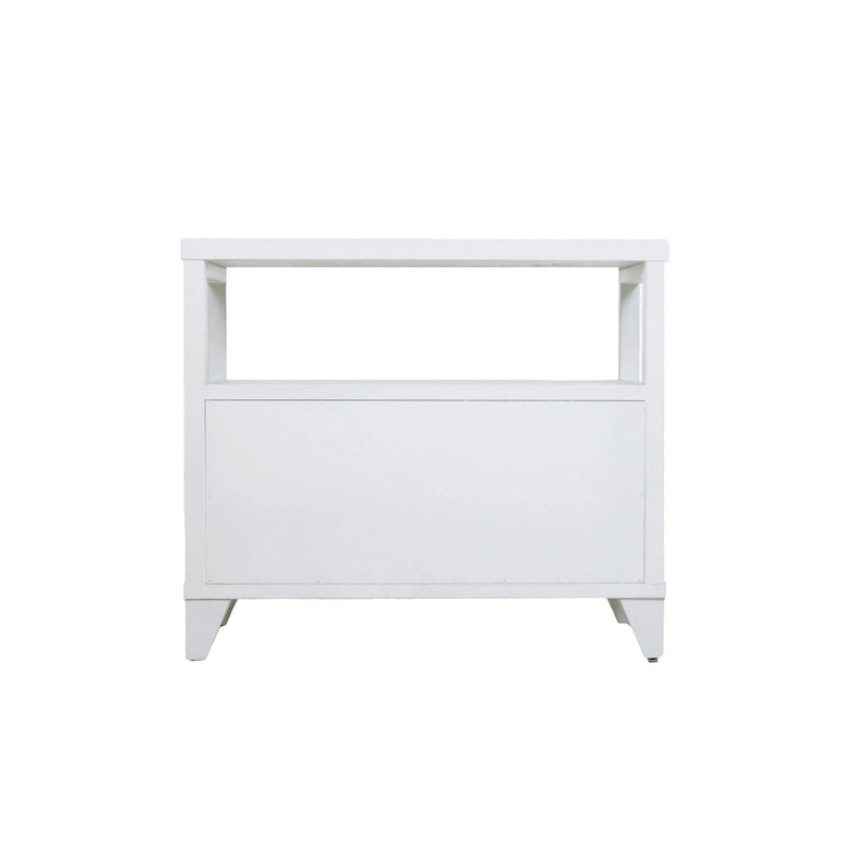 Handcrafted Wood 2-Drawer Nightstand with Open Shelf — Mid-Century Modern