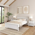Classic Solid Pine Wood Queen Platform Bed with Headboard