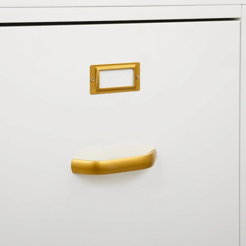 2-Drawer File Cabinet with Gold Legs & Handles — Letter Size