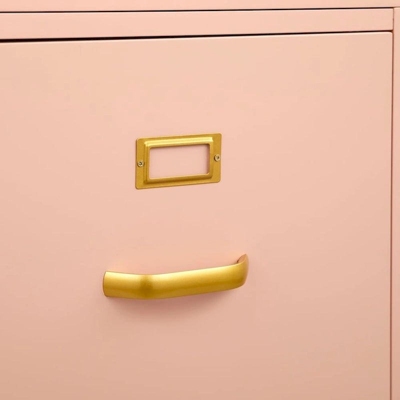 2-Drawer File Cabinet with Gold Legs & Handles — Letter Size