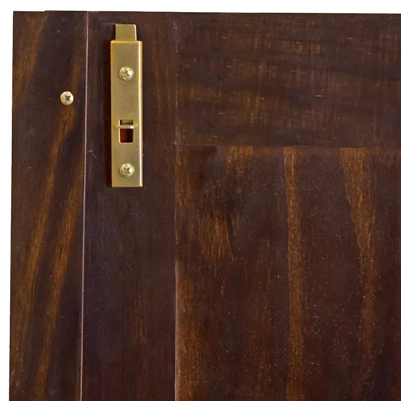 4-Door Solid Pine Wood Wardrobe Armoire with 3 Drawers