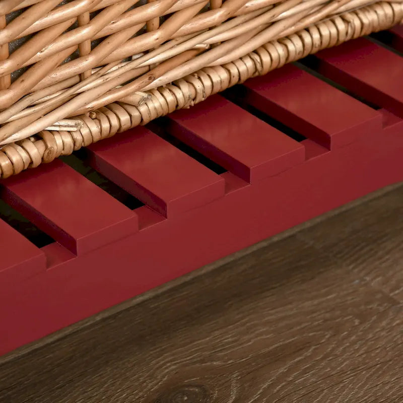 4-Drawer Sideboard Console Table with Slatted Bottom Shelf
