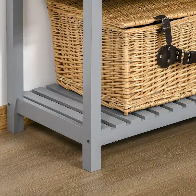 4-Drawer Sideboard Console Table with Slatted Bottom Shelf