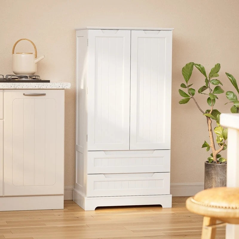 Freestanding Storage Cabinet with Doors & Drawers