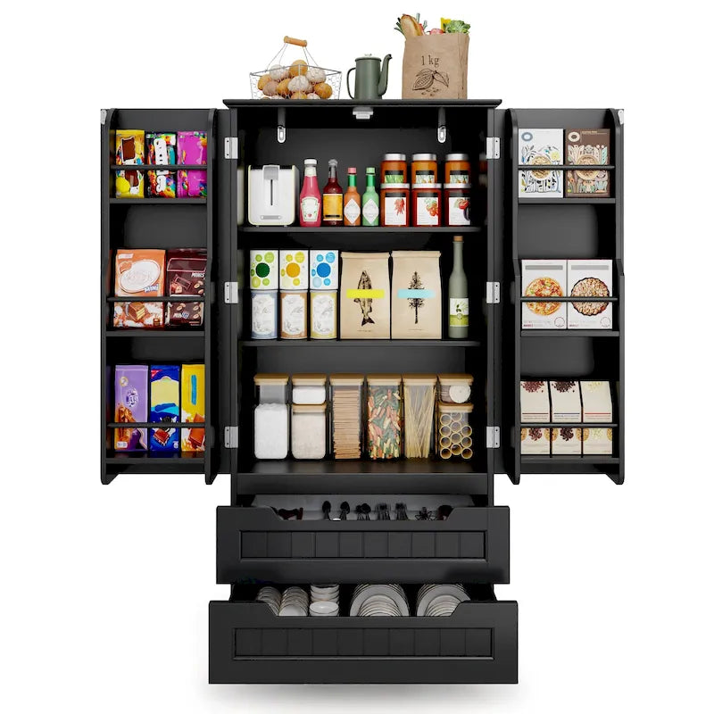 Freestanding Storage Cabinet with Doors & Drawers
