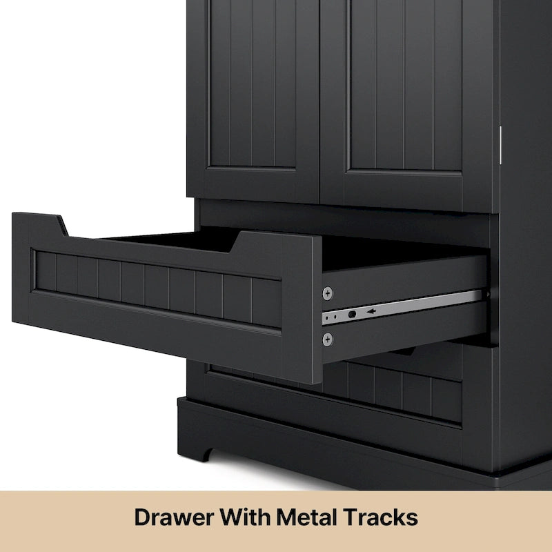 Freestanding Storage Cabinet with Doors & Drawers