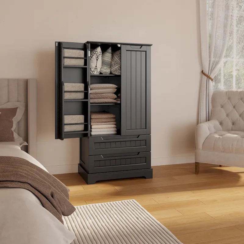 Freestanding Storage Cabinet with Doors & Drawers
