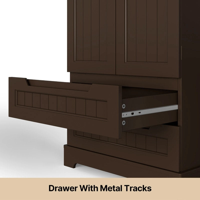 Freestanding Storage Cabinet with Doors & Drawers