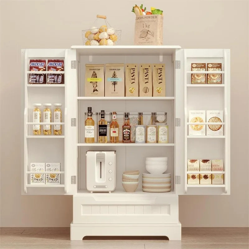 Freestanding Storage Cabinet with Doors & Drawers