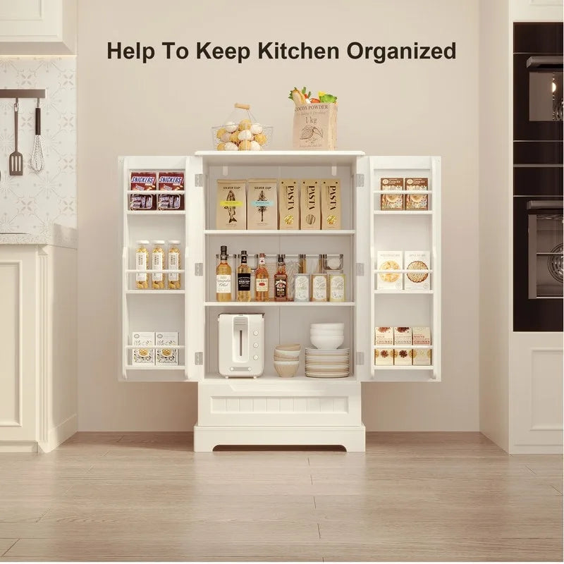 Freestanding Storage Cabinet with Doors & Drawers