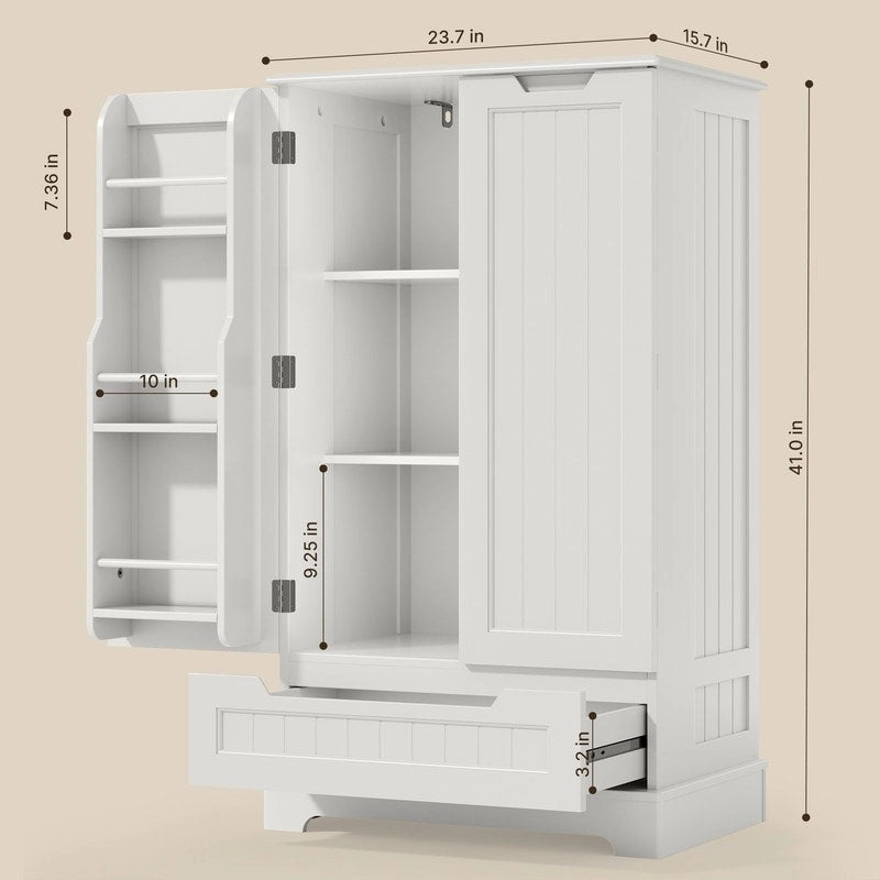 Freestanding Storage Cabinet with Doors & Drawers