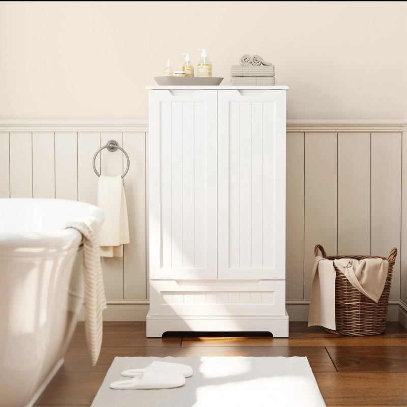 Freestanding Storage Cabinet with Doors & Drawers