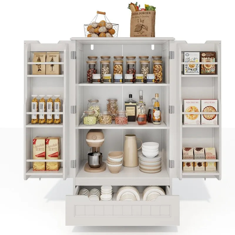 Freestanding Storage Cabinet with Doors & Drawers