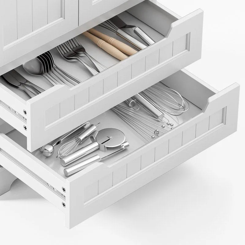 Freestanding Storage Cabinet with Doors & Drawers