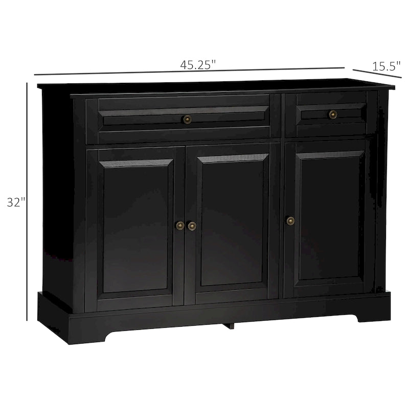 Modern Sideboard Buffet Cabinet with Drawers & Adjustable Shelves