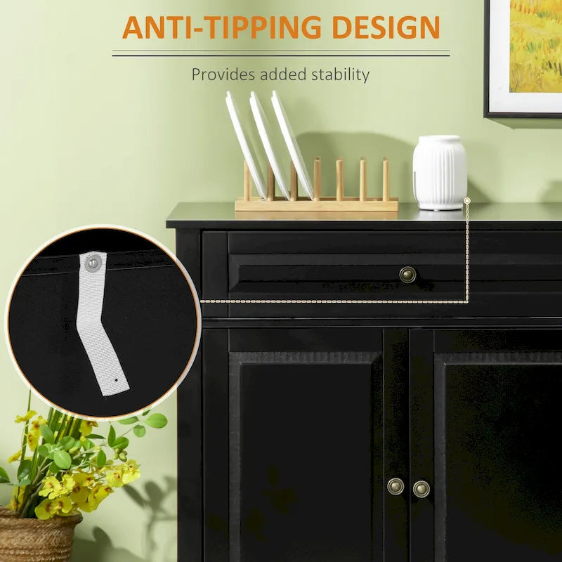 Modern Sideboard Buffet Cabinet with Drawers & Adjustable Shelves