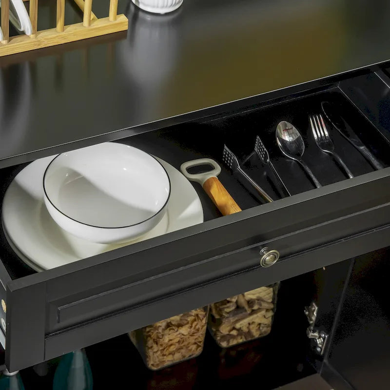 Modern Sideboard Buffet Cabinet with Drawers & Adjustable Shelves