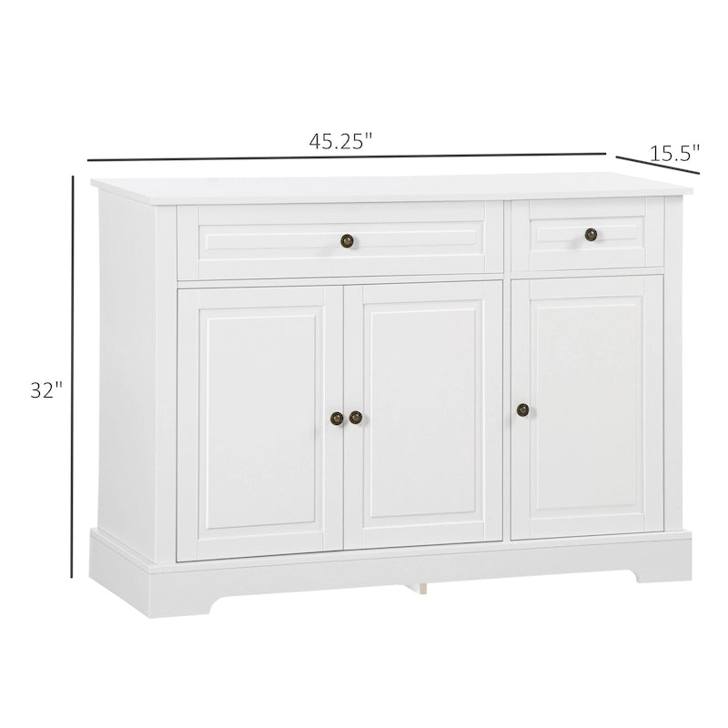 Modern Sideboard Buffet Cabinet with Drawers & Adjustable Shelves