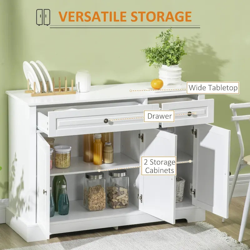 Modern Sideboard Buffet Cabinet with Drawers & Adjustable Shelves