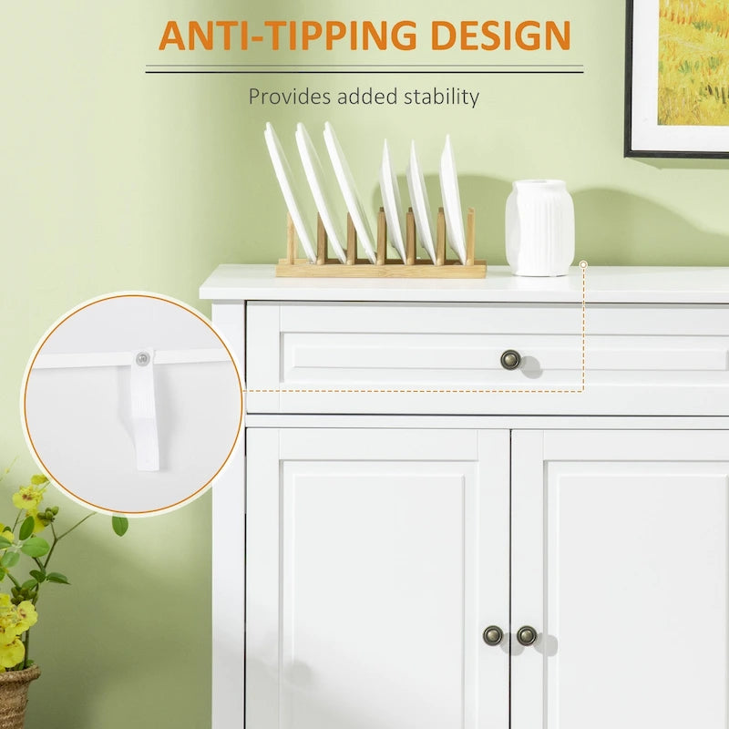 Modern Sideboard Buffet Cabinet with Drawers & Adjustable Shelves