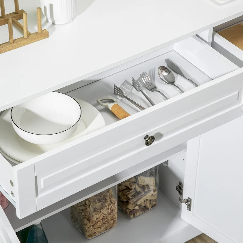 Modern Sideboard Buffet Cabinet with Drawers & Adjustable Shelves
